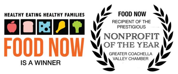Food Now logo and nonprofit of the year award